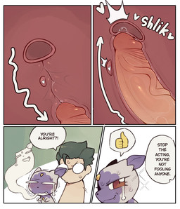 anthro anthro_penetrated biped blush bodily_fluids cute_fangs dialogue duo empty_eyes erection eyewear fangs female female_anthro female_penetrated fur g-spot genital_fluids genitals glans glasses hair human_on_anthro human_penetrating human_penetrating_anthro humanoid_genitalia humanoid_penis internal internal_vaginal interspecies larger_human larger_male male male/female male_human male_penetrating male_penetrating_female nude nude_anthro nude_female nude_human nude_male penetration penile penile_penetration penis penis_in_vagina pokephilia purple_body purple_fur sex size_difference smaller_anthro smaller_female smaller_penetrated sweat teeth text uterus vaginal vaginal_fluids vaginal_fluids_on_penis vaginal_penetration svkhaiminh nintendo pokemon generation_8_pokemon hisuian_form hisuian_sneasel human mammal pokemon_(species) regional_form_(pokemon) comic english_text hi_res