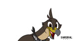 anthro beak brown_body brown_eyes brown_feathers brown_fur claws close-up explosion feathers feet fur humor insane kerchief laugh looking_at_viewer male neckerchief neckwear open_beak open_mouth simple_background solo standing talons toes tongue white_background serareldeer avian 16:9 2021 animated english_audio frame_by_frame hi_res short_playtime sound voice_acted webm widescreen