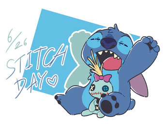 4_fingers 4_toes accessory ambiguous_gender anthro blue_body blue_fur blue_nose bow_ribbon button_(fastener) button_eyes chest_tuft claws duo ears_down eyes_closed feet finger_claws fingers fur hair_accessory hair_bow hair_ribbon head_tuft heart_symbol open_mouth pivoted_ears rag_doll_(toy) raised_arms ribbons simple_background sitting small_tail tail text tired toes tuft yawn kyo_ken_0425 disney lilo_and_stitch stitch_(lilo_and_stitch) alien experiment_(lilo_and_stitch) inanimate_object 2025 4:3 dated digital_drawing_(artwork) digital_media_(artwork) english_text flat_colors male_(lore)