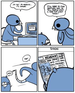 ambiguous_gender anthro beak computer dialogue electronics humor internet newspaper simple_background speech_bubble text what white_background nedroid beartato reginald_(nedroid) avian bear bird mammal 2009 comic english_text