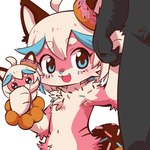 big_tail dessert doughnut femboy food fur hair kidnapping pastry pawpads paws pink_body pink_fur tail white_hair young zorodora donut_(misterdonut) canid canine canis domestic_dog food_creature mammal sprinkledog 1:1