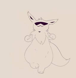 ambiguous_gender black_eyewear black_sunglasses dancing eyewear fluffy fluffy_tail head_tuft mouth_closed neck_tuft open_mouth pawpads paws semi-anthro simple_background solo sunglasses tail tongue tongue_out tuft wearing_sunglasses olyester nintendo pokemon eevee generation_1_pokemon pokemon_(species) 2021 2d_animation animated frame_by_frame no_sound short_playtime webm