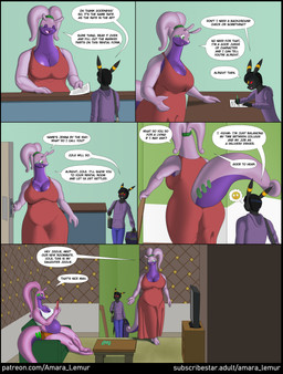 anthro big_breasts blush bottomwear breasts cellphone clothing countertop dialogue electronics female furniture group hotpants male midriff phone shorts slice_of_life smartphone sofa speech_bubble text thick_thighs unintentional_presentation unintentional_voyeur wide_hips amara_lemur conditional_dnp nintendo pokemon cole_(amara_lemur) jenna_(amara_lemur) joolie_(amara_lemur) eeveelution generation_2_pokemon generation_6_pokemon goodra pokemon_(species) umbreon comic english_text hi_res