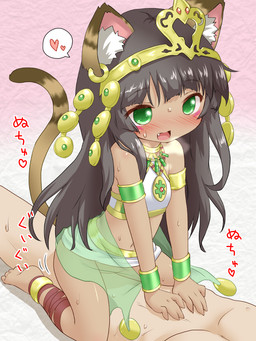 animal_ears bastet_(p&d) black_hair blush cat cat_ears cat_tail crown dark_skin egyptian fangs feline female female_on_top green_eyes hair human jewelry long_hair male mammal midriff natsu_no_koucha navel on_top open_mouth puzzle_&_dragons sex simple_background skirt skirt_lift straight sweat vaginal video_games
Rating: Explicit
Score: 8
User: AnacondaRifle
Date: March 22, 2014