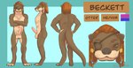 animal_genitalia anthro balls bisexual_pride_colors blue_background braided_hair brown_body brown_fur eye_patch eyebrows eyewear fur genitals hair hair_jewelry lgbt_pride male nude otter_tail penis pride_colors red_hair sheath simple_background solo tail pppanth redwall beckett_(lasicala) fan_character mammal mustelid otter full-length_portrait headshot_portrait hi_res model_sheet portrait