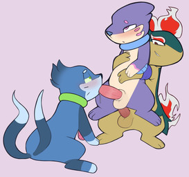 2_tails alternate_color anal anal_penetration anthro anthro_on_anthro anthro_penetrated anthro_penetrating anthro_penetrating_anthro biped blue_body blue_fur blush digitigrade front_view fur genitals green_eyes group interspecies intraspecies kneeling_and_blow_position kneeling_oral_position lifting_partner looking_at_another looking_at_partner looking_down looking_down_at_another male male/male male_penetrated male_penetrating male_penetrating_male multi_tail penetration penile penile_penetration penis pink_eyes pink_penis purple_body purple_fur sex sucked_and_plowed sucking_tip tail three-quarter_view trio yellow_body yellow_fur porldraws nintendo pokemon fan_character vitae_(redwoodart) buizel generation_2_pokemon generation_4_pokemon pokemon_(species) quilava 2026 absurd_res digital_drawing_(artwork) digital_media_(artwork) hi_res