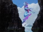 cloud female outside rocky_shore sea seaside sky solo water david_palumbo hasbro magic:_the_gathering naiad nymph official_art