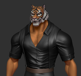 anthro clothing fangs fur grey_background leather leather_clothing male muscular orange_body orange_fur overbite pose simple_background solo suit teeth epic_games fortnite espion oscar_(fortnite) felid mammal pantherine tiger 3d_(artwork) digital_media_(artwork) zbrush_(artwork)