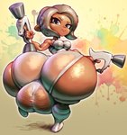 big_butt big_pussy blue_eyes bodysuit breasts butt camel_toe clothing eyebrows eyelashes female footwear genitals grey_eyebrows grey_hair hair hairy_pussy holding_object holding_weapon huge_butt hyper hyper_butt hyper_genitalia hyper_pussy looking_at_viewer looking_back looking_back_at_viewer not_furry pseudo_hair pubes pussy shoes simple_background skinsuit solo tan_background tan_body tan_ears tan_skin tentacle_hair tentacles tight_clothing weapon white_bodysuit white_clothing white_footwear white_shoes white_skinsuit noonun nintendo splatoon agent_8_(splatoon) animal_humanoid cephalopod cephalopod_humanoid humanoid marine marine_humanoid mollusk mollusk_humanoid octarian octoling 2024 colored digital_media_(artwork) hi_res shaded