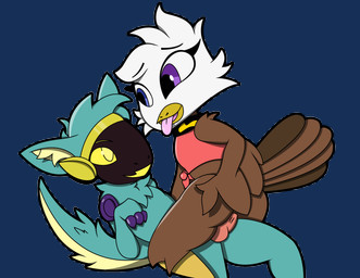 anthro collar duo genitals machine male male/male penis gorilladash adlerseven accipitrid accipitriform avian bald_eagle bird eagle protogen sea_eagle absurd_res alpha_channel hi_res