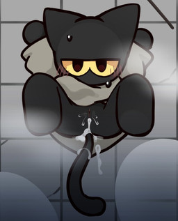 after_sex after_vaginal anthro anthro_focus anus black_body black_ears black_fur black_tail blush blush_lines bodily_fluids butt clothing cum cum_from_vagina cum_in_vagina cum_inside cum_on_butt cum_on_tail featureless_hands featureless_legs female female_anthro female_focus fur genital_fluids genitals glistening glistening_bodily_fluids glistening_sweat grey_clothing grey_robe group half-closed_eyes humanoid_genitalia humanoid_vulva leaking_cum looking_at_viewer musk narrowed_eyes red_blush robe solo_focus sweat tail translucent translucent_body trio vaginal_fluids vulva white_body yellow_sclera chompubite google google_doodle magic_cat_academy momo_(google) domestic_cat felid feline felis ghost mammal spirit 2026 digital_media_(artwork)