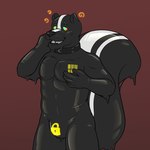 1:1 animate_inanimate anthro barcode chastity_bulge chastity_device collar drone hypnosis latex living_latex lock_bulge lock_symbol male mammal mephitid mind_control nude null_bulge skunk skunk_tail solo spiral_eyes standing thedecisivepanda transformation