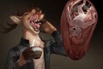 anthro anthro_pred anthro_prey antlers blue_eyes bodily_fluids body_in_mouth breath brown_background brown_body brown_fur clothing container cup detailed_mouth duo excessive_saliva extreme_size_difference fur holding_container holding_cup holding_object hooves horn inside_mouth jacket lying macro macro_pred male male/male male_pred male_prey micro micro_prey nervous on_back open_mouth oral_vore pushing pushing_down role_reversal saliva scared simple_background size_difference soft_vore swallowing teeth tongue topwear vore white_body white_fur poisewritik canid canine canis cervine deer elk mammal wolf hi_res