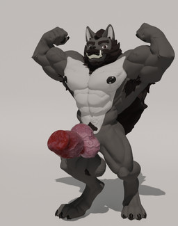 abs animal_genitalia anthro areola armpit_hair ball_tuft balls barbell_piercing biceps big_balls big_muscles big_penis body_hair erection flexing flexing_bicep flexing_both_biceps fur genitals hair huge_balls huge_penis hyper hyper_genitalia hyper_penis knot knotted_penis looking_at_viewer male muscular muscular_anthro muscular_male nipple_dip nipple_piercing nipples nude obliques pecs penis piercing pubes quads simple_background solo standing tail triceps tuft v-cut vein veiny_muscles veiny_penis watanno wolber canid canine canis mammal wolf 3d_(artwork) digital_media_(artwork) hi_res