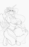 anthro anthrofied areola big_breasts bodily_fluids breasts cleavage clothed clothing cum cum_on_breasts cum_on_face curvy_figure erect_nipples feathered_wings feathers female genital_fluids horn nipple_slip nipples solo thick_thighs voluptuous wings kevinsano friendship_is_magic hasbro my_little_pony mythology princess_celestia_(mlp) equid equine mammal mythological_creature mythological_equine winged_unicorn 2024 digital_drawing_(artwork) digital_media_(artwork) line_art monochrome