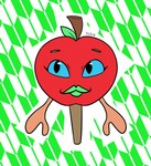 ambiguous_gender apple blue_sclera food fruit green_lips leaf lips plant solo negaposi happy_appy elemental_creature flora_fauna food_creature living_fruit male_(lore)