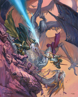 action_pose angry armor blonde_hair cape clothing falling feral fin fist grey_body grey_scales group hair holding_melee_weapon holding_object holding_polearm holding_spear holding_weapon male melee_weapon membrane_(anatomy) membranous_wings plate_armor polearm pose rock scabbard scales simple_background size_difference spear tail tentacle_mouth tentacles weapon wings jesper_ejsing mythology dragon human humanoid mammal mind_flayer mythological_creature mythological_scalie scalie 2011 absurd_res hi_res traditional_media_(artwork)