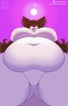 anthro areola belly big_areola big_belly big_breasts breasts brown_hair ceiling_lamp female first_person_view fur grabby_hands hair heart_eyes heart_symbol lamp low-angle_view male navel overweight overweight_anthro overweight_female solo tongue tongue_out white_body white_fur ryukawa koko_(ryukawa) canid canine canis domestic_dog mammal papillon toy_dog 2022 hi_res