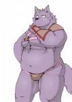 anthro armor belly clothed clothing front_view fur horn jockstrap kemono male mane musclegut muscular navel overweight overweight_anthro overweight_male pecs purple_body purple_fur simple_background skimpy slightly_chubby solo standing topless unconvincing_armor underwear white_background aretna lifewonders tokyo_afterschool_summoners bathym_(tas) canid canine canis mammal wolf hi_res portrait three-quarter_portrait