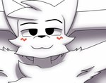 anthro arm_tuft blaki_raiper blush boy_kisser_(meme) cheek_tuft chest_tuft closed_smile digital_media_(artwork) domestic_cat facial_tuft felid feline felis fur hands_behind_head hi_res josh_hutcherson_whistle male mammal meme mouth_closed shoulder_tuft silly_cat_(mauzymice) smile solo text tuft white_body white_fur