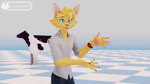 anthro blue_sclera candy checkered checkered_floor clock clothing dessert eating food fur humor male marshmallow polo_shirt rewind shirt topwear watch wristwatch yellow_body yellow_fur layzuhcatz catz_(layzuhcatz) bovid bovine cattle domestic_cat felid feline felis mammal 16:9 2024 3d_(artwork) 3d_animation animated digital_media_(artwork) hi_res sound voice_acted webm widescreen