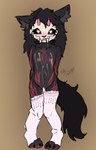 2_eyes 2_horns anthro black_hair blush bodily_fluids bodily_fluids_in_pussy body_scars clothing cum cum_inside cumshot_on_chest cumshot_on_face female fur genital_fluids glowing glowing_eyes gore grey_body grey_fur hair heart_eyes heart_symbol horn legwear looking_at_viewer looking_pleasured saliva scar scar_on_arms scars_all_over scars_on_thighs simple_background solo symbol young young_female axxelroze mallikathesatanist_(artist) scp_foundation mal0 mallikathesatanist malo(li) scp-1471-a skulldog_(species) hi_res