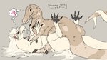 baryonyx black_claws brown_body brown_fur brown_scales circle_(marking) claws dahlilia_(ferocious_ferals) dinosaur dragon duo entwined_tails equid equine eye_contact eyelashes female female/female female/female_symbol female_symbol feral feral_on_feral ferocious_ferals flower flower_accessory fur furred_dragon furred_scalie gender_symbol hair hi_res holding_arms holding_chest hybrid leg_markings lesbian_thoughts looking_at_another mammal mane mane_hair markings morgra mythological_creature mythological_scalie mythology pawpads plant prehistoric_species prick_ears red_eyes reptile scales scalie sexuality_symbol side_view signature simple_background sitting_on_another socks_(marking) spinosaurid symbol tail tail_coil tan_background tan_body tan_scales theropod thought_bubble wingless_dragon