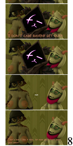 anthro areola backroom beanie big_areola big_breasts black_beanie black_clothing black_hat black_headwear breasts clothing dialogue ear_piercing eyewear feathers female fur glasses glowing_face green_eyewear green_glasses group hat headgear headwear horn long_ears looking_at_another looking_at_partner looking_at_viewer male male/female multicolored_body natural_breasts nipples onomatopoeia piercing pink_horn pink_nipples pink_scarf purple_body purple_eyes purple_glow scarf screaming smile smiling_at_another sound_effects surprised talking_to_another talking_to_partner text trio white_body yelling yelling_at_another yellow_eyes yellow_light 5naptrap deltarune epic_games fortnite fortnite:_battle_royale undertale_(series) meow_skulls ralsei raven_team_leader bear bovid calico_cat caprine domestic_cat felid feline felis goat mammal 3d_(artwork) absurd_res comic comic_sans digital_media_(artwork) english_text hi_res source_filmmaker_(artwork)