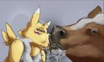 anthro anthro_on_feral bestiality bovine bulge canine cattle crying digimon drooling duo extreme_french_kiss female feral fox french_kissing interspecies kissing male mammal mane messy neck_bulge nude renamon saliva straight ungulatr
Rating: Questionable
Score: 19
User: Peekaboo
Date: January 24, 2014