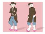 albino anthro bottomwear bulge clothing cowboy_hat denim denim_bottomwear denim_clothing gun handgun hat headgear headwear jeans painted_hooves pants ranged_weapon revolver simple_background solo weapon lugus rooster_teeth rwby fan_character goatbro oleander_lothario bovid caprine faunus goat humanoid mammal satyr absurd_res digital_media_(artwork) hi_res