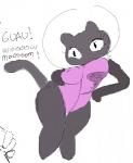 anthro black_body black_fur breasts crossgender eyelashes female fur mouthless solo wide_hips dogma cartoon_network steven_universe cookie_cat domestic_cat felid feline felis mammal