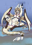 4_toes 5_fingers anthro anus ball_gag braided_hair brown_body brown_hair claws feet female fingers front_view gag genitals hair horn long_hair looking_at_viewer navel nude nude_anthro nude_female purple_hair pussy solo spread_legs spreading teeth toe_claws toes wings purplelemons mythology dragon mythological_creature mythological_scalie scalie 2025 absurd_res digital_media_(artwork) hi_res