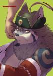 anthro biceps biped duo male mongolian mongolian_clothing muscular muscular_male pecs solo_focus text muchi2_maru lifewonders tokyo_afterschool_summoners temujin_(tas) canid canine canis human mammal wolf absurd_res cover digital_media_(artwork) english_text hi_res