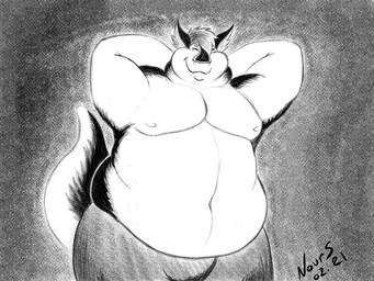anthro big_arms big_moobs boxers_(clothing) clothing fat_rolls fur male moobs navel nipples obese obese_male overweight overweight_male pandanours pose posing_for_picture smile solo tail underwear mythology ryushi dragon furred_dragon furred_scalie mythological_creature mythological_scalie scalie 2021 4:3 monochrome pinup traditional_media_(artwork)