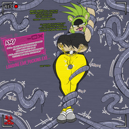 anthro belt big_breasts black_lips black_lipstick blue_eyes bottomwear breasts bulge chain_piercing clothing dialogue duo ear_piercing ear_ring electronics facial_piercing female footwear forced fur green_body green_fur gynomorph hair intersex lips lipstick makeup monitor nipple_piercing nipples nose_piercing nose_ring offscreen_character pants piercing ponytail raised_arms rape recording restrained ring_piercing sex shirt shoes tan_body tan_nipples tan_skin tentacle_rape tentacle_sex tentacles text topwear under_boob redhazard idw_publishing sega sonic_the_hedgehog_(comics) sonic_the_hedgehog_(idw) sonic_the_hedgehog_(series) amy_rose surge_the_tenrec afrosoricid eulipotyphlan hedgehog mammal tenrec 1:1 english_text hi_res