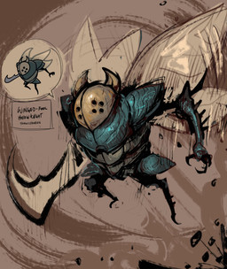 armor headgear helmet not_furry solo weapon wings lehmannthiago hollow_knight_(franchise) team_cherry arthropod absurd_res hi_res reference_image