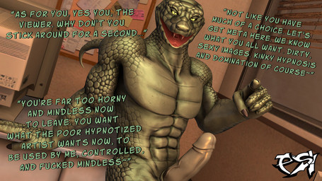anthro black_sclera breaking_the_fourth_wall dialogue erection genitals gesture green_body green_scales hand_gesture humanoid_genitalia humanoid_penis hypnotizing_viewer looking_at_viewer male nude_anthro nude_male penis pointing pointing_at_viewer scales solo tail talking_to_viewer text yellow_eyes psikokinetic petruz_(modeler) isamu_(psikokinetic) reptile scalie snake 16:9 2024 3d_(artwork) digital_media_(artwork) english_text hi_res widescreen