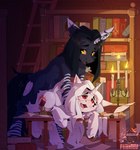 book candle duo female feral horn library male male/female sex unicorn_horn flightov hasbro my_little_pony mythology fan_character equid equine horse mammal mythological_creature mythological_equine pony unicorn absurd_res hi_res