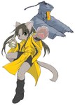 bell clothed clothing duo female male paws religion shinto talisman 3yo4yo5yo asian_mythology chinese_mythology east_asian_mythology mythology hiraragi_akane domestic_cat felid feline felis humanoid jiangshi mammal undead