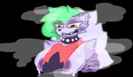 ambiguous_fluids angry anthro areola aroused big_areola big_breasts blush bodily_fluids breasts cleavage clothed clothing collar ear_piercing female female/female fluid_on_breasts fur hair liquid machine nervous nipples nude piercing smile solo steam sweat teeth uulitch five_nights_at_freddy's five_nights_at_freddy's:_security_breach scottgames steel_wool_studios roxanne_wolf canid canine canis mammal robot wolf digital_media_(artwork) hi_res