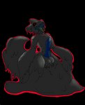 black_goo bodily_fluids dark_body dark_skin dribbling erection genital_fluids goo_on_balls goopy male melting outline precum slime solo laffulaffubread goo_creature 2020 alpha_channel hi_res