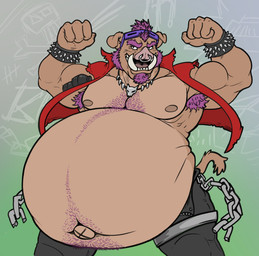 anthro armpit_hair belly belly_hair big_belly body_hair bottomwear chest_hair clothing facial_piercing flexing hair happy_trail huge_belly jewelry male musclegut muscular muscular_arms muscular_male navel necklace nose_piercing nose_ring outie_navel overweight overweight_male pants piercing purple_hair ring_piercing solo tusks eggo21 teenage_mutant_ninja_turtles bebop domestic_pig mammal suid suine sus_(pig) hi_res