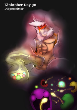 anthro birth bodily_fluids cum_draining diaper duo ejaculation genital_fluids impregnation internal looking_pleasured male male/male merging penile penis_milking sperm_cell unclean_diaper urine used_diaper wet wet_diaper leoniro_the_inklion animate_inanimate diaper_creature inklion mammal mephitid skunk absurd_res hi_res