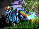 blue_body blue_feathers blue_fur cloud cutie_mark detailed_background feathered_wings feathers female feral fur grass hair looking_at_viewer multicolored_hair multicolored_tail nature outside plant purple_eyes rainbow_hair rainbow_tail sky smile solo tail tree wings nemo2d friendship_is_magic hasbro my_little_pony mythology rainbow_dash_(mlp) equid equine mammal mythological_creature mythological_equine pegasus 2014 4:3 digital_media_(artwork) digital_painting_(artwork) hi_res painting_(artwork)