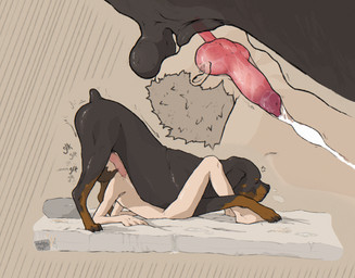 ambiguous_gender ambiguous_penetrated anatomically_correct anatomically_correct_genitalia animal_genitalia animal_penis balls balls_on_face bent_over bestiality black_body black_fur bodily_fluids breath brown_body brown_fur brown_hair butt canine_genitalia canine_penis close-up cross-popping_vein cum cum_in_mouth cum_in_throat cum_inside cumshot deep_throat directional_arrow docked_tail drinking drinking_cum duo ejaculation erection eyes_closed face_fucking feral feral_penetrating feral_penetrating_human floppy_ears fur genital_fluids genitals glistening glistening_genitalia glistening_penis hair human_on_feral human_penetrated humping internal internal_oral interspecies irrumatio knot knot_root knotted_penis knotting lying male male/ambiguous male_penetrating male_penetrating_ambiguous mattress motion_lines neck_bulge nude on_back oral oral_knotting oral_penetration orgasm penetration penile penis penis_in_mouth pillow pinned pushing quadruped realistic_feral saliva saliva_on_penis sex sheath short_tail side_view simple_background spread_legs spreading submissive submissive_ambiguous submissive_human swallowing symbol tail text throat_swabbing thrusting hotdogmeat canid canine canis domestic_dog human mammal mastiff molosser rottweiler 2025 digital_media_(artwork) hi_res