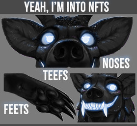 anthro antlers bioluminescence black_body black_fur claws close-up cryptocurrency fangs female female_focus fur glowing glowing_eyes glowing_teeth horn humor nft nose_focus paws pointy_ears sharp_teeth simple_background smile snout solo sparkles teeth lenika vitaly_s_alexius american_mythology indigenous_north_american_mythology mythology north_american_mythology stupid_sexy_cryptids starshade cryptid omnid wendigo 3d_(artwork) digital_media_(artwork) hi_res meme female_(lore)