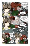 anthro base_three_layout blockage_(layout) breasts brown_hair brown_markings canid canine car cheek_tuft clothed clothing colored comic dialogue digital_media_(artwork) dipstick_hair driving duo english_text eyewear facial_tuft female ferra_(vixen_logic) four_frame_image fox foxboy83 fur glasses gloves_(marking) green_clothing green_eyes green_shirt green_topwear grey_body grey_fur grey_hair hair hi_res horizontal_blockage inside_car mammal markings multicolored_body multicolored_fur ponytail red_(vixen_logic) red_body red_fox red_fur red_hair shirt speech_bubble tan_body tan_fur tank_top text three_row_layout tibetan_sand_fox tied_hair tootaloo topwear true_fox tuft vehicle vixen_logic white_body white_fur yellow_clothing yellow_shirt yellow_tank_top yellow_topwear