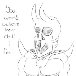 clothing eyewear facial_piercing horn male nose_piercing nose_ring piercing relaxing ring_piercing simple_background solo sunglasses text white_background lambchop demon monster 1:1 2015 digital_media_(artwork) english_text monochrome sketch source_request