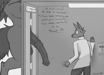 animal_genitalia animal_penis anthro balls biped bodily_fluids bottomwear breasts butt clothed clothed_anthro clothed_male clothing dripping duo equine_genitalia equine_penis faceless_character fully_clothed fully_clothed_anthro fully_clothed_male fur genital_fluids genitals gynomorph intersex male nude nude_anthro nude_gynomorph nude_intersex penis precum precum_drip tail topwear schmutzo canid canine equid equine fox horse mammal 2026 digital_drawing_(artwork) digital_media_(artwork) hi_res