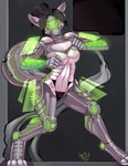 android angrboda anthro black_hair canid canine female fox hair hi_res machine mammal ponytail robot solo